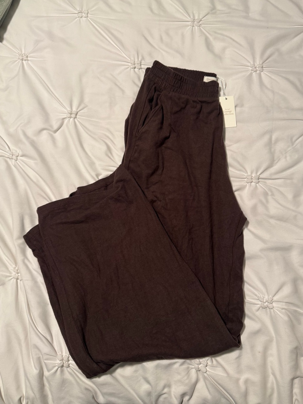 Abercrombie & Fitch Chocolate Brown Wide-Leg Lounge Pants - Picture 5 of 6